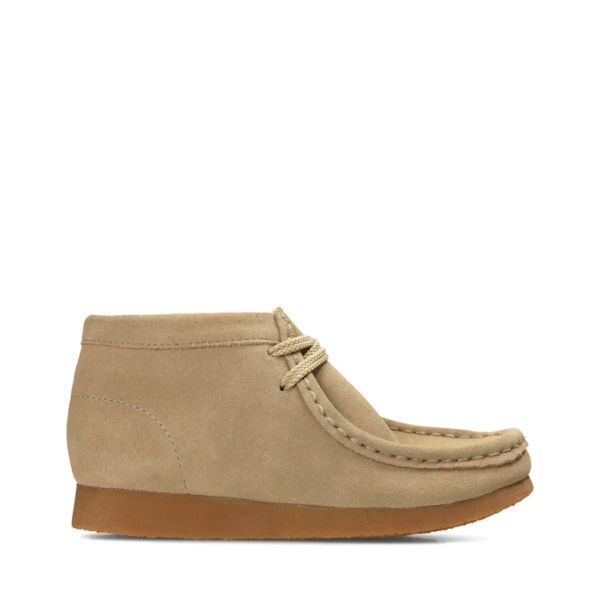 Clarks Girls Wallabee Boot Casual Shoes Sand Suede | USA-4697312